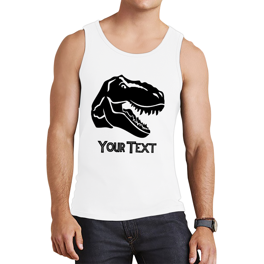 Personalised Dinosaur T-Rex Roaring Face Your Text Tyrannosaurus Rex Dino Tank Top