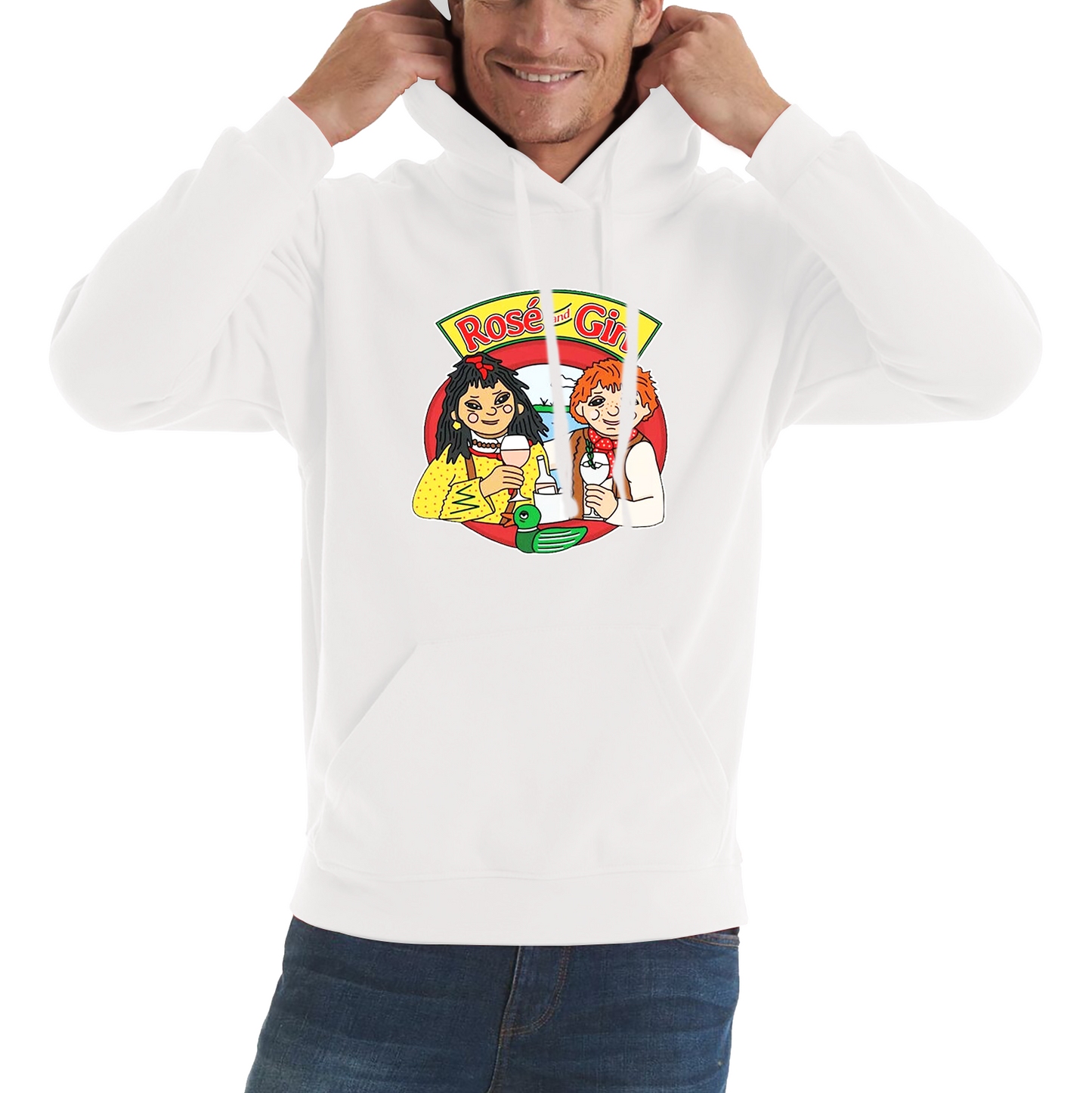 Rosé and Gin Funny 90's TV Show Rosie and Jim Boat Wine Hoodie