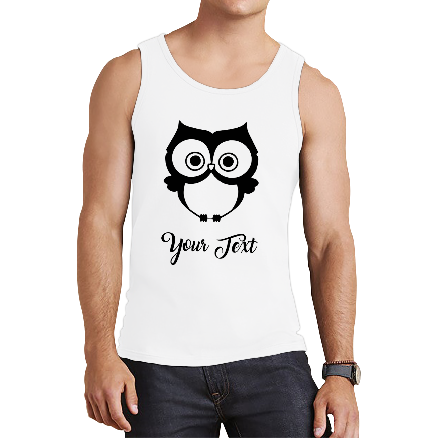 Personalised Cute Owl Your Name Cute Cartoon Owl Animal Lover Nature Lover Tank Top