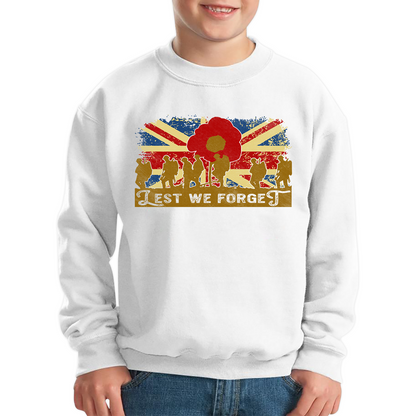 Lest We Forget Poppy Flower Anzac Day British Armed Forces Jumper