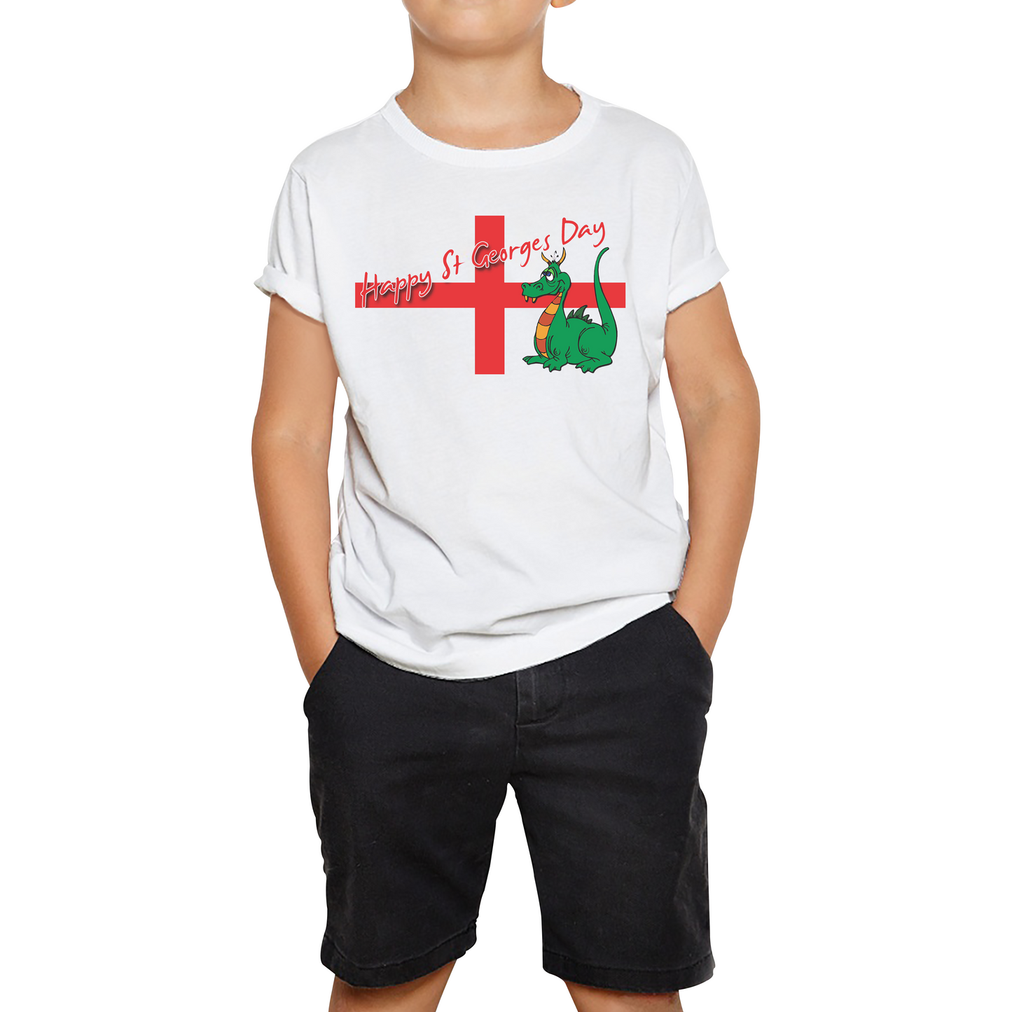 Happy St. George's Day Cute Dragon England Flag T Shirt