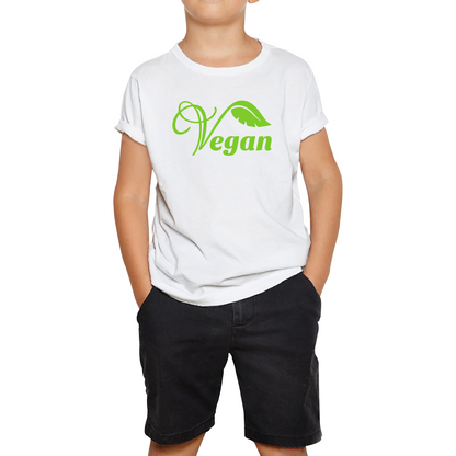 Vegan Logo Green V Leaf T Shirt