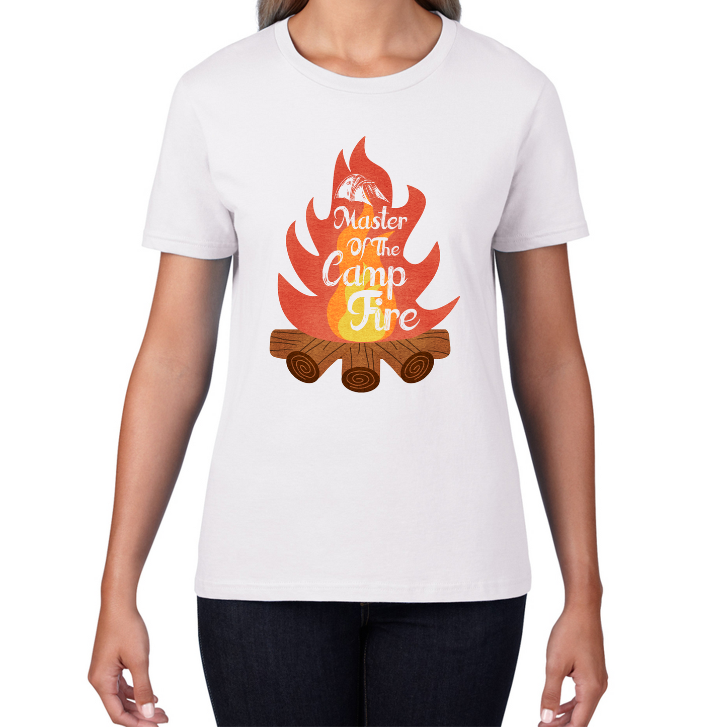 Master Of The Campfire Camping Adventure Lover Camp Fire Outdoor Womens Tee Top