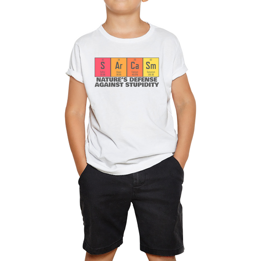 Nature's Defense Against Stupidity Sarcasm Elements Blocks Kids Tee