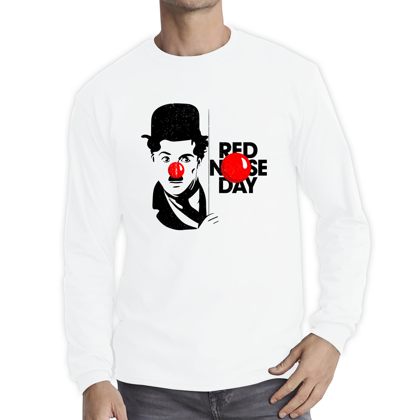 Charlie Chaplin Red Nose Day T Shirt