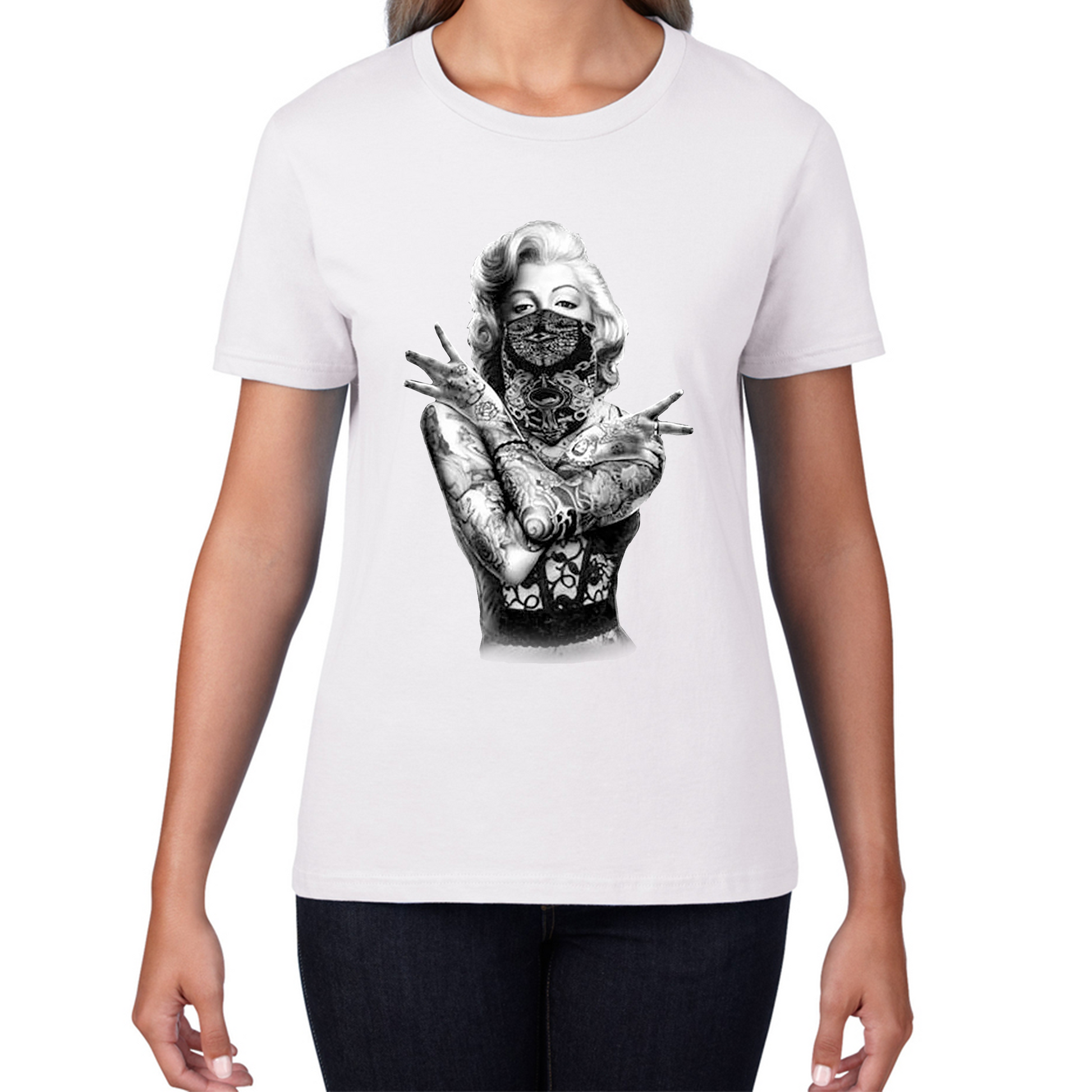 Marilyn Monroe Art Tattoo Gangster T Shirt