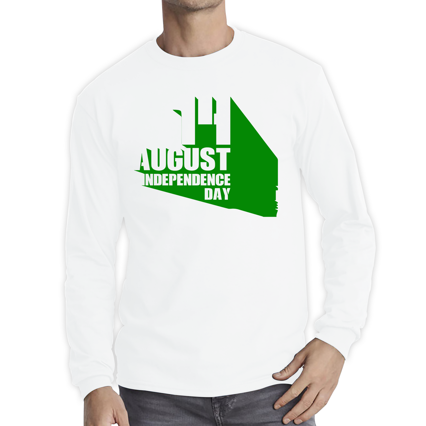 Happy 14th August Independence Day Patriotism Country Love Pakistani Flag Long Sleeve T Shirt