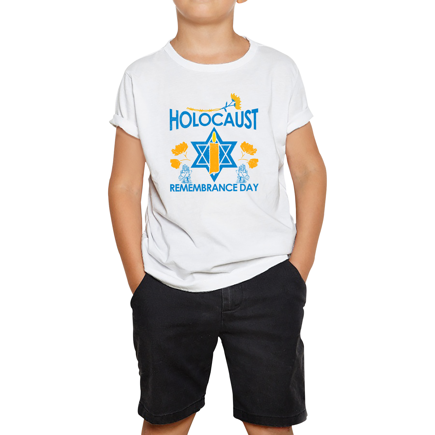 Holocaust Remembrance Day Victims Of The Holocaust Festival of Lights Kids Tee