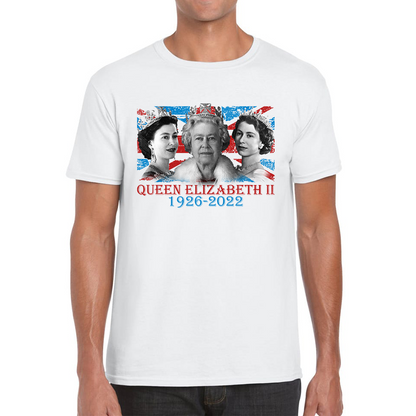 Queen Elizabeth II Union Jack British Uk Flag Royal Highness Queen Pass Away Mens Tee Top