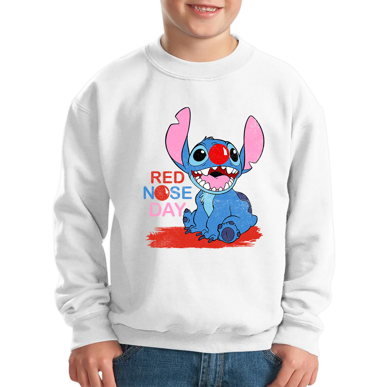 Ohana Disney Stitch Red Nose Day Sweatshirt