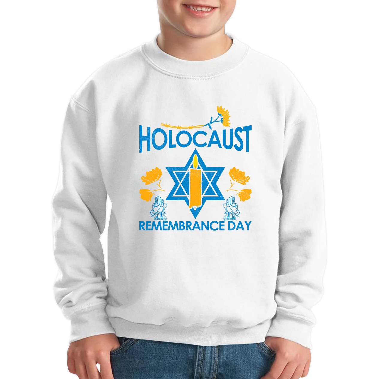 Holocaust Remembrance Day Victims Of The Holocaust Festival of Lights Kids Jumper