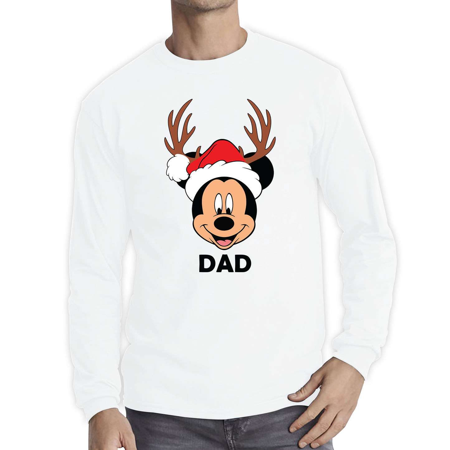 mickey mouse dad christmas long sleeve t shirt