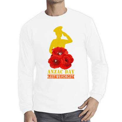 Anzac Day Lest We Forget Poppy Flowers British Veteran T Shirt