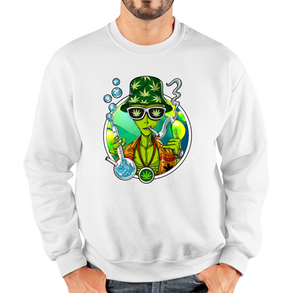 Alien Stoner Smoking Funny Sweatshirt