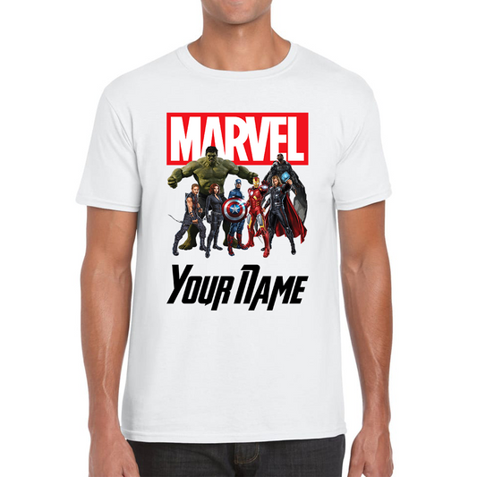 Personalised Marvel Avengers Superheroes Team Your Custom Name T Shirt