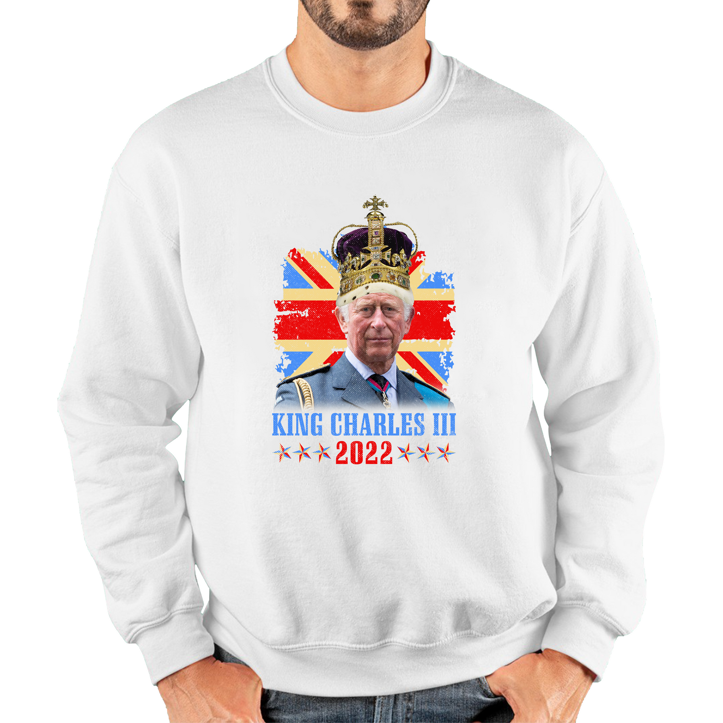 King Charles III King Of Britain UK flag Royal King Lover Union Jack Crown Unisex Sweatshirt