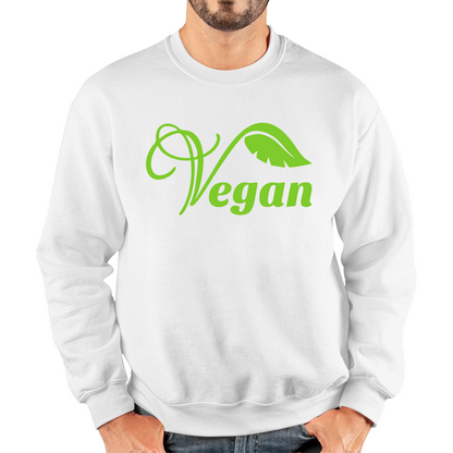 Vegan Logo Green V Leaf Sweatshirt