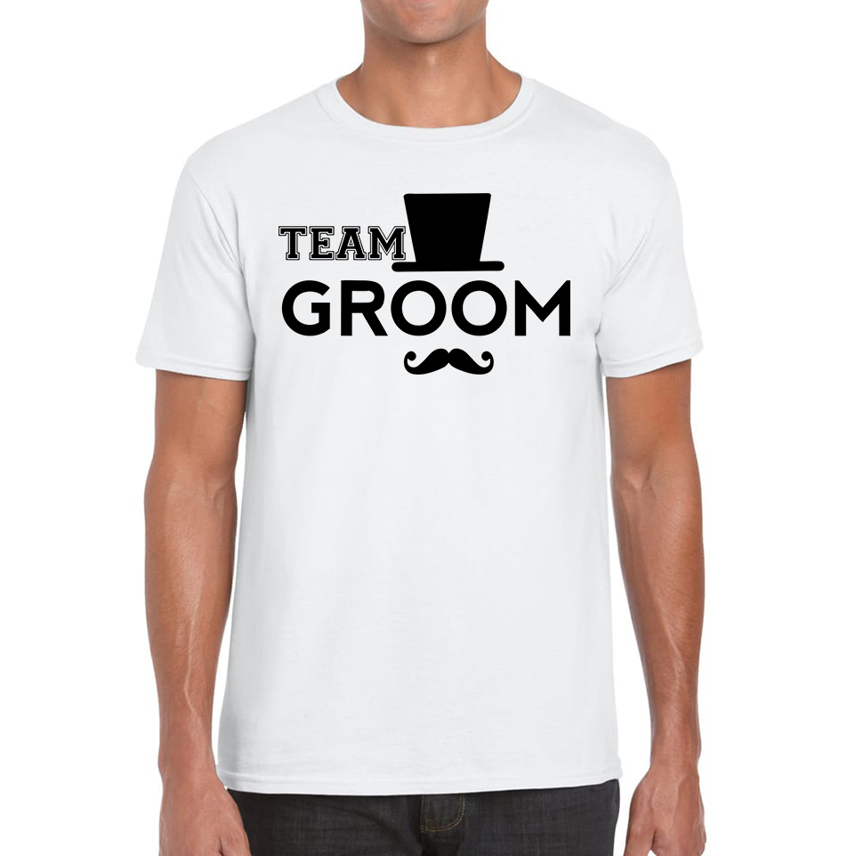 Team Groom Moustache Stage Party Funny Wedding Engagement Groom Stage Parties Mens Tee Top