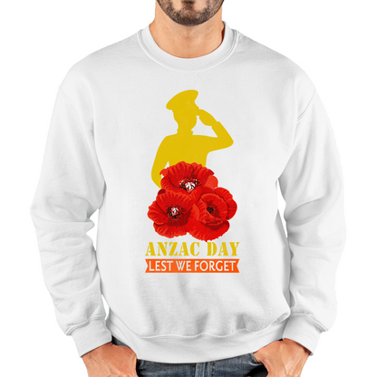 Anzac Day Lest We Forget Poppy Flowers British Veteran Sweatshirt