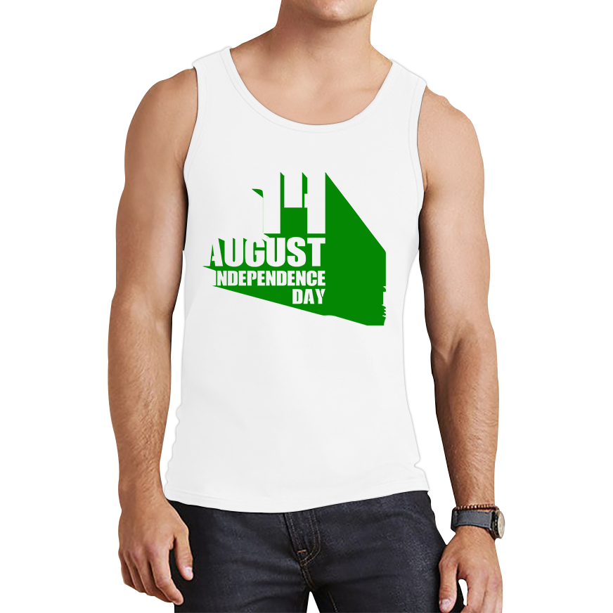 Happy 14th August Independence Day Patriotism Country Love Pakistani Flag Tank Top