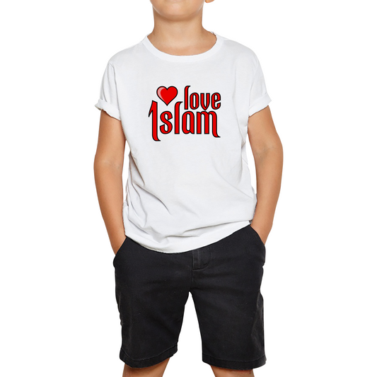 Love Islam Heart Spiritual Islamic Religious Muslims Religion Kids Tee