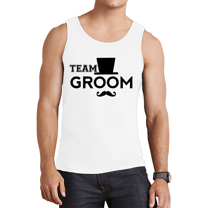 Team Groom Moustache Stage Party Funny Wedding Engagement Groom Stage Parties Tank Top