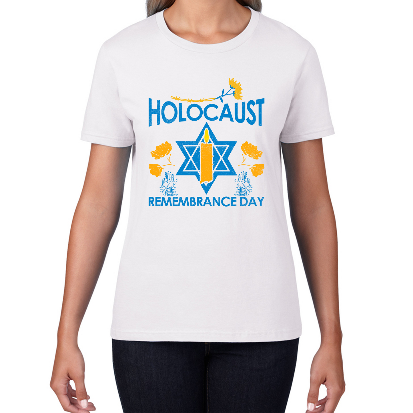 Holocaust Remembrance Day Victims Of The Holocaust Festival of Lights Womens Tee Top