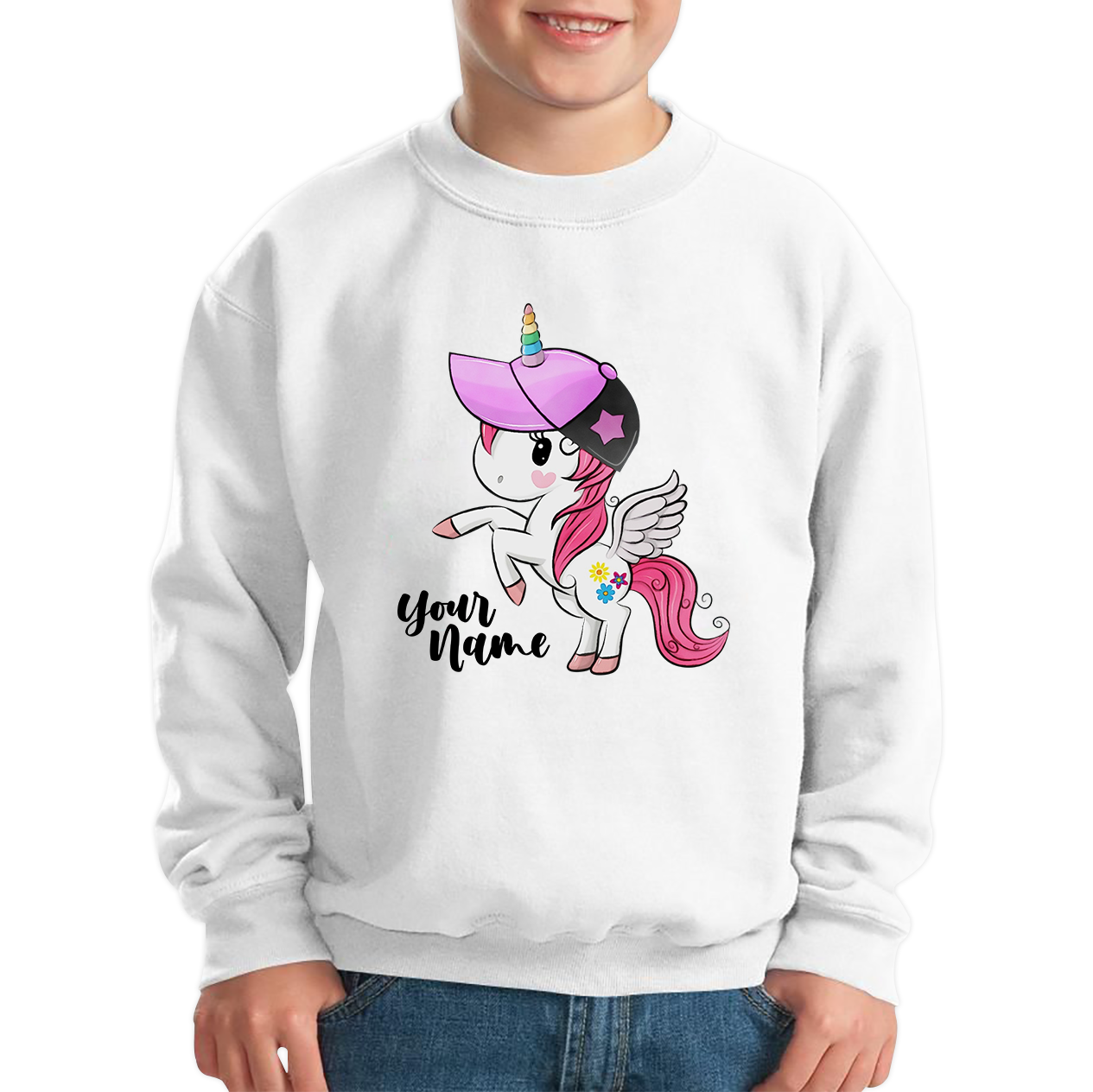 Personalised Your Name Little Unicorn Horse Sweatshirt