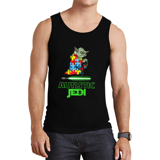 Autistic Jedi Old Yoda Star Wars Autism Awareness Star Wars Day 46th Anniversary Green Humanoid Alien Tank Top