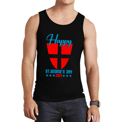 Happy St George's Day 2023 Saint George Cross Shield England Flag Religious Warriors St George Day Tank Top