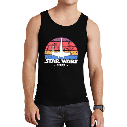 Star Wars X-Wing Fighter 1977 Vintage Retro Series Of Space Flight Simulator Video Games Disney Star Wars 46th Anniversary Tank Top