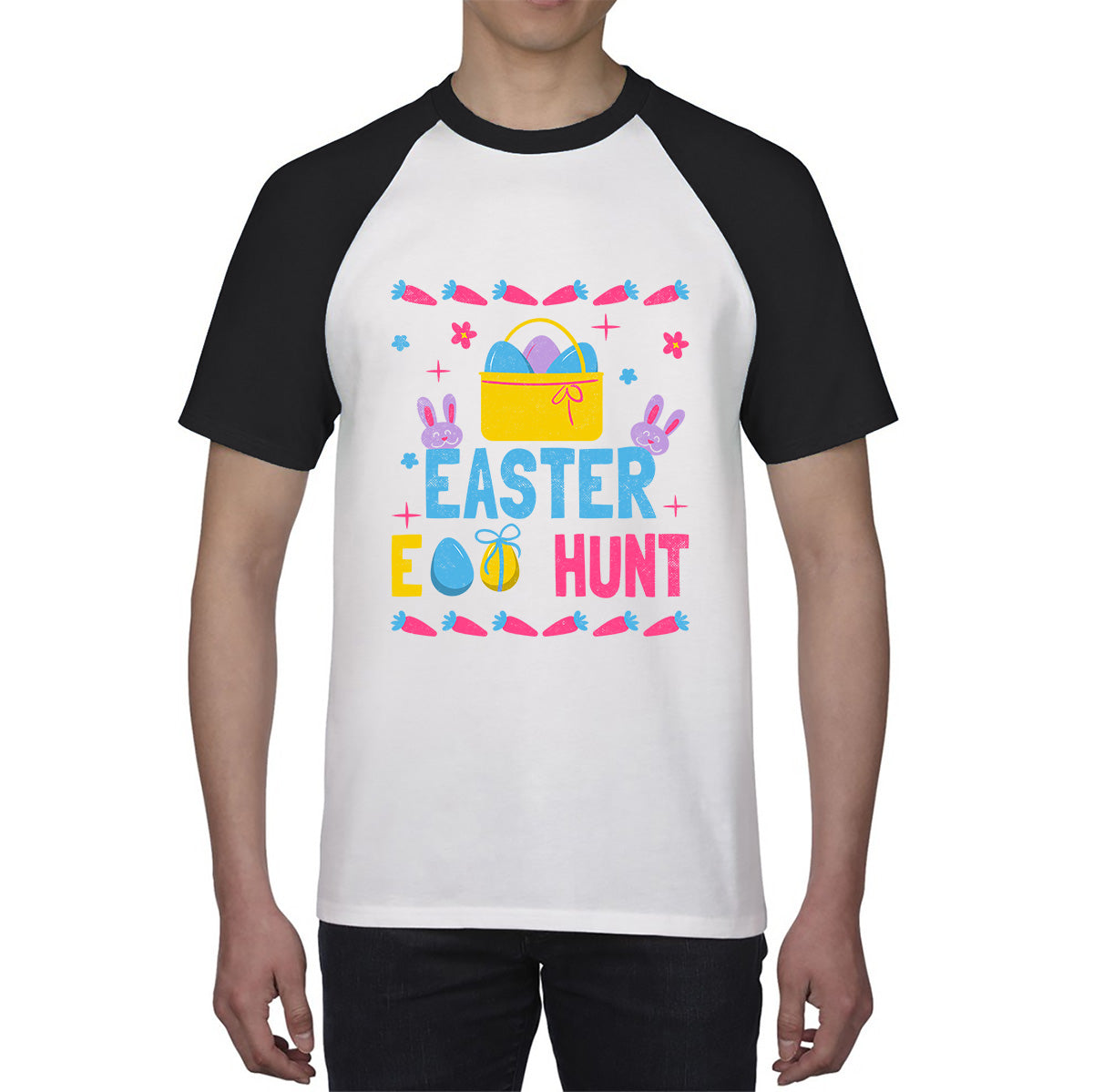 Easter Egg Hunt Hunting Squad Religious Christian Easter Egg Hunt Season Hunting Crew Egg Bucket Easter Bunny Baseball T Shirt