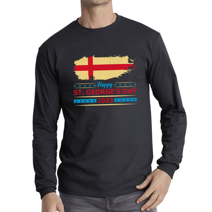 Happy St George's Day 2023 Saint George Cross England Flag Religious Warriors St George Day Long Sleeve T Shirt