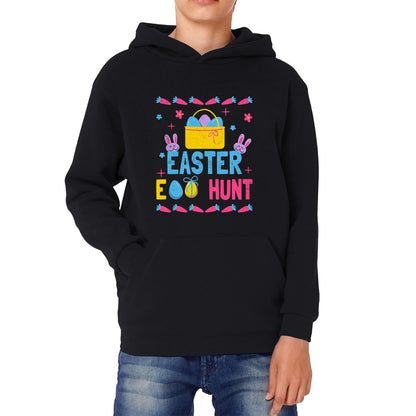 Easter Egg Hunt Hunting Squad Religious Christian Easter Egg Hunt Season Hunting Crew Egg Bucket Easter Bunny Kids Hoodie