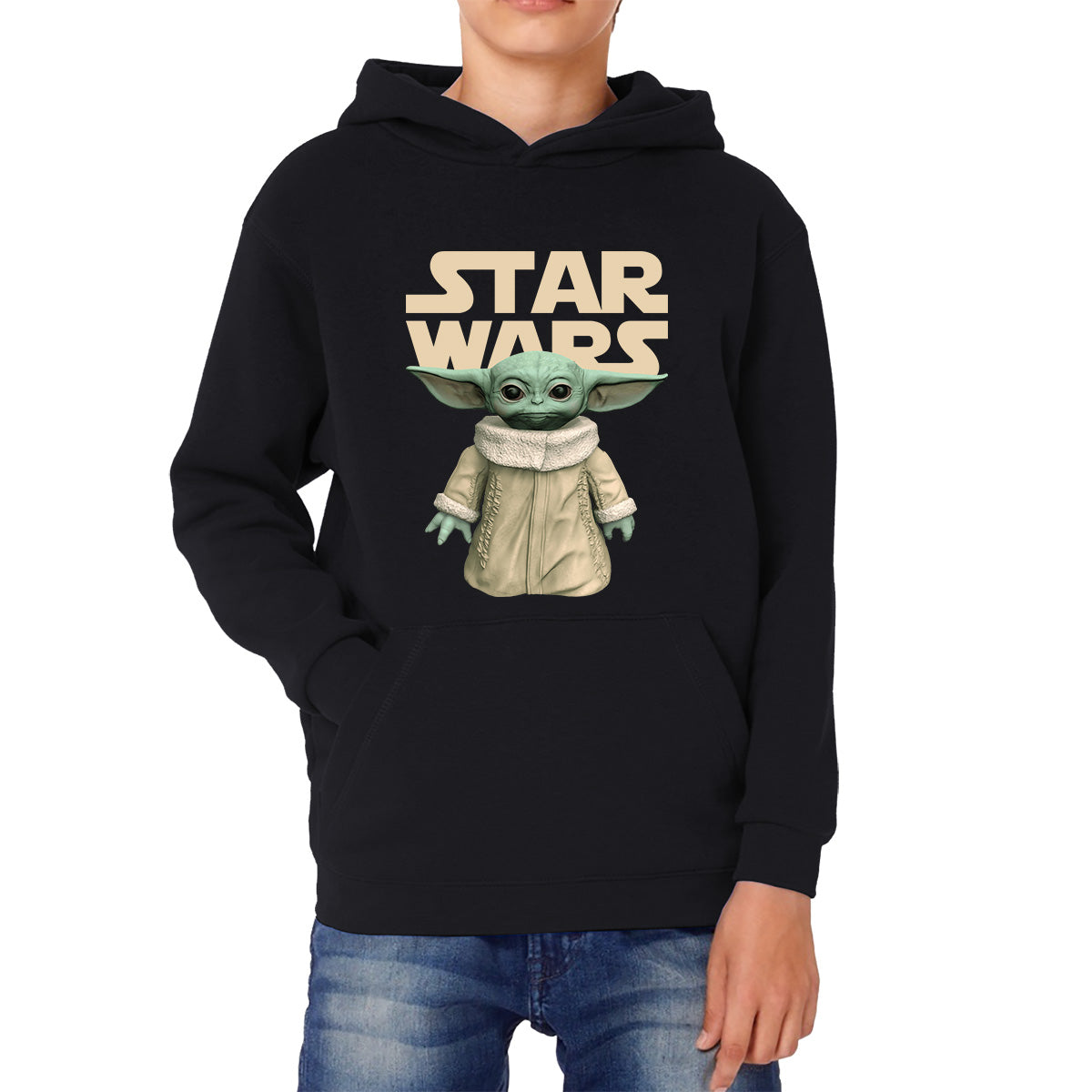 Star Wars Grogu The Child Green Humanoid Alien  Yoda's Species Baby Yoda Disney Star Wars Day 46th Anniversary Kids Hoodie