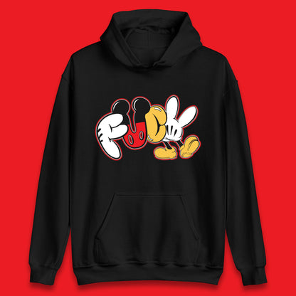 Disney Mickey Mouse Fuck Sarcastic Rude Offensive Humor Funny Cartoon Joke Unisex Hoodie