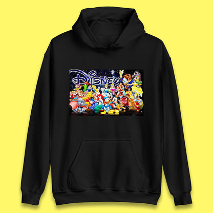 All Disney Fictional Characters Poster Disney Family Animated Cartoons Movies Characters Disney World Unisex Hoodie