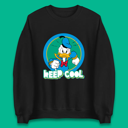 Keep Cool Donald Duck Animated Cartoon Character Angry Duck Disneyland Trip Disney Vacations Unisex Sweatshirt