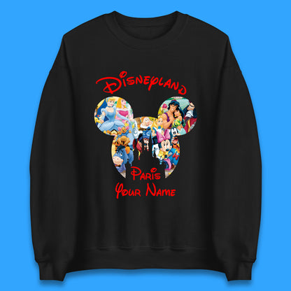 Personalised Disney Land Paris Mickey Minnie Mouse All Disney Characters Cartoons Magical Kingdom Disney Castle Disneyland Vacation Trip Unisex Sweatshirt