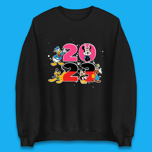 Disney Trip 2023 Disney Club Mickey Mouse Minnie Mouse Donald Duck Pluto Goofy Cartoon Characters Disney Vacation Unisex Sweatshirt