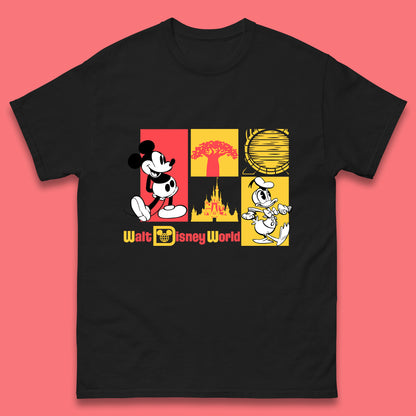 Vintage Style Mickey Mouse And Donald Duck Walt Disney World Disney Castle Magic Kingdom Mens Tee Top