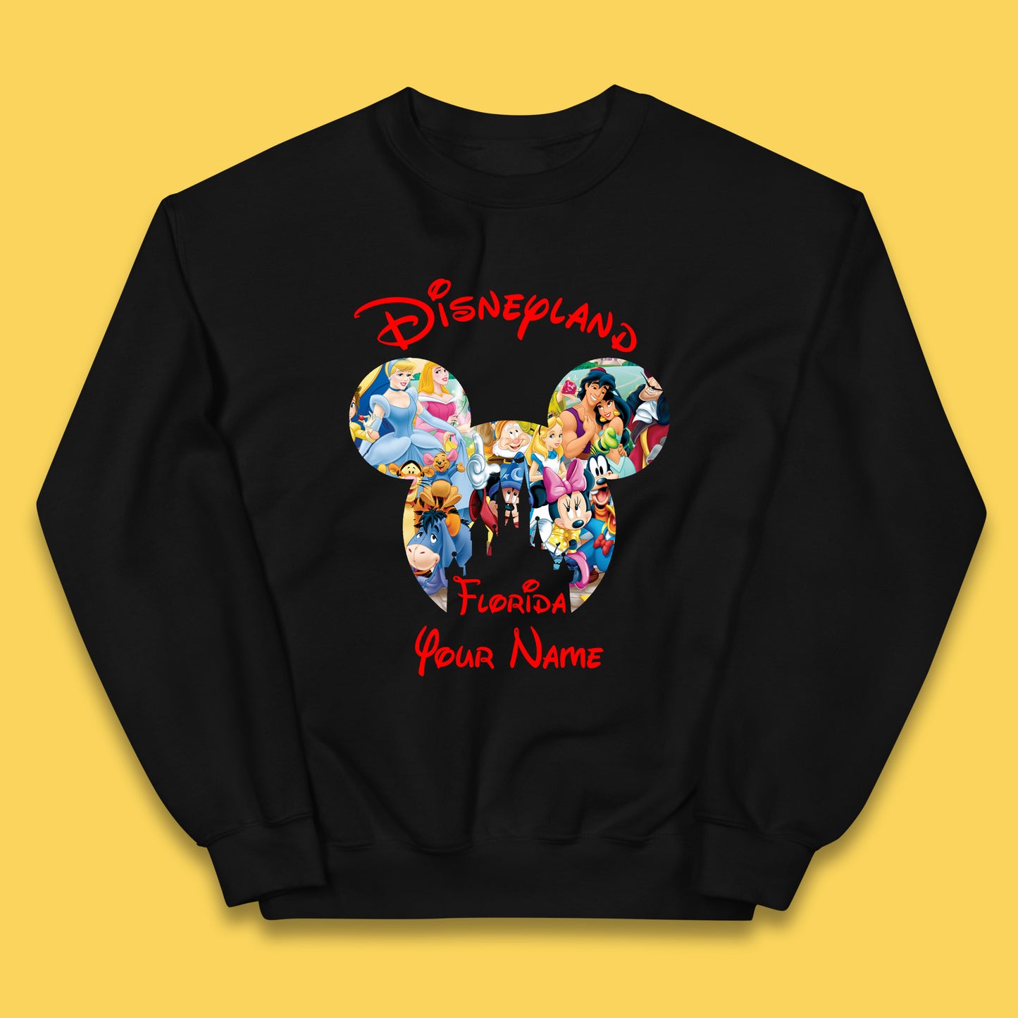 Personalised Disney Land Florida Mickey Minnie Mouse All Disney Characters Cartoons Magical Kingdom Disney Castle Disneyland Vacation Trip Kids Jumper