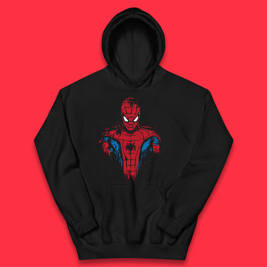 Spider-Man Distressed Portrait Marvel Comics Character Superhero Marvel Avengers Spiderman  Kids Hoodie