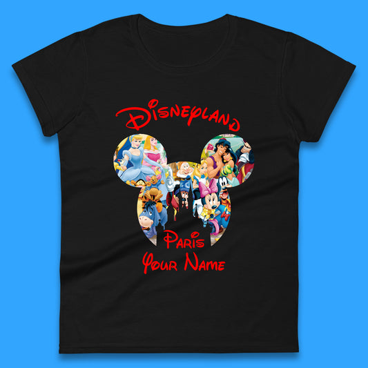 Personalised Disney Land Paris Mickey Minnie Mouse All Disney Characters Cartoons Magical Kingdom Disney Castle Disneyland Vacation Trip Womens Tee Top