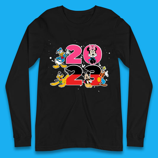 Disney Trip 2023 Disney Club Mickey Mouse Minnie Mouse Donald Duck Pluto Goofy Cartoon Characters Disney Vacation Long Sleeve T Shirt