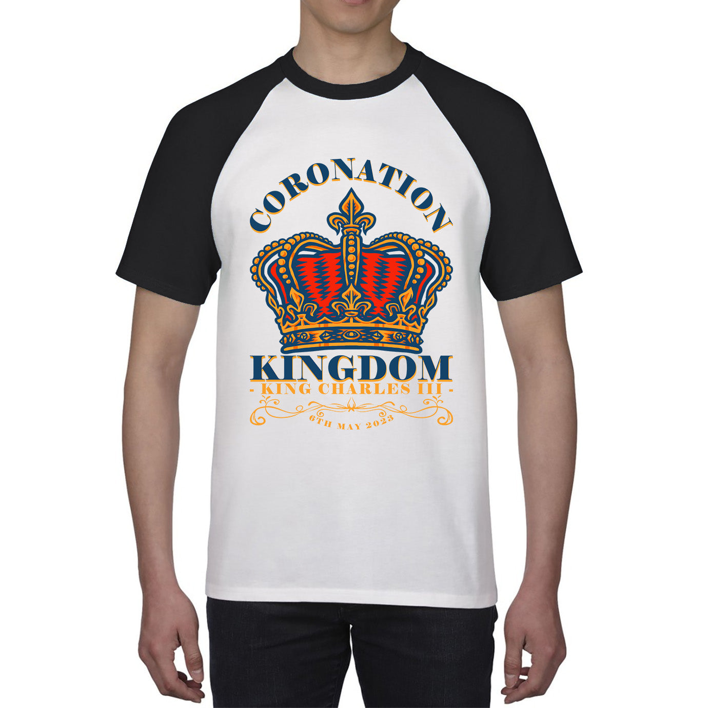 Coronation Kingdom King Charles III 6th May 2023 Royal Crown CR III His Majesty Union Jack Baseball T Shirt