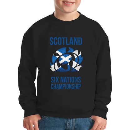 Scotland Flag Logo Rugby Cup European Support World Six Nations Championship Kids Jumper