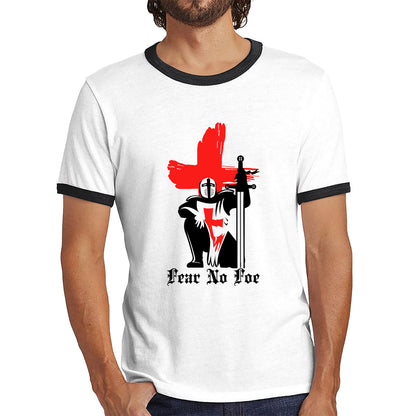 St George's Day 2023 England Red Flag Knights Templar London Saint George day Warrior Fighter Patriotic Ringer T Shirt