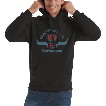 King Charles III Coronation Royal Crown CR III His Majesty Union Jack God Save The King Uk Flag Unisex Hoodie