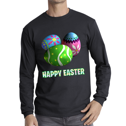 Happy Easter Bunny Colorful Egg Easter Bunny Egg Happy Easter Day Long Sleeve T Shirt